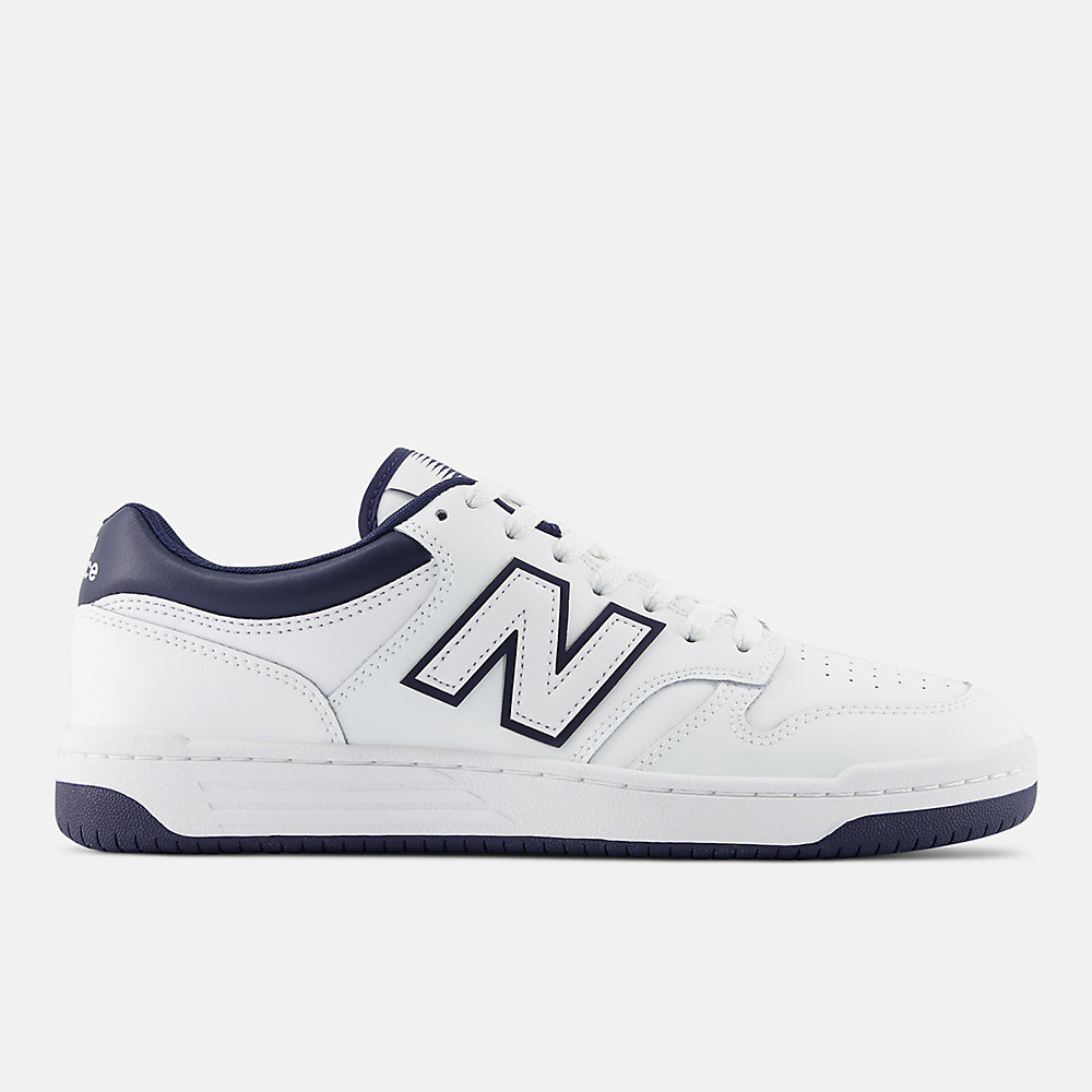 New Balance 480 Shoes White with Navy